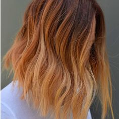 Ombre Hair Ginger, Hair Ginger Brown, Ginger Ombre, Brown Ombre Hair Color, Peach Hair Colors, Hair Ginger, Ginger Brown, Ginger Peach, Brown Ombre Hair