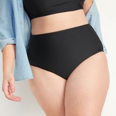 High-Rise Classic Bikini Swim Bottom Xxl Plus Size Nwt New Ebony Black. Binb Black Shapewear Swimwear For Pool, Black Full Coverage Swimwear For Pool, Black Full Coverage Swimwear, Elegant Nails, Swim Bottoms, Womens Swim, Black Color, Old Navy, High Rise