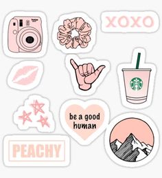 various stickers that say, be a good human and have different things on them