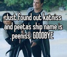 a man and woman standing next to each other with the caption just found out karnis and pets ship name is peenis goodbye