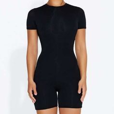 Brand New, Double-Lined Crew Neck Romper With Zipper Closure. Material Is 94% Polyester, 6% Spandex. Fitted Black Athleisure Jumpsuits And Rompers, Sleek Black Bodysuit For Workout, Black High Stretch Jumpsuits And Rompers For Loungewear, Black Athleisure Bodysuit For Loungewear, High Stretch Black Jumpsuits For Loungewear, Black High Stretch Bodysuit For Loungewear, Suede Jumpsuit, Camo Jumpsuit, Wardrobe Black