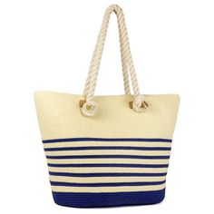 PAPER STRAW BAG Size: One Size.  Color: Blue.  Gender: female.  Age Group: adult. Large Capacity Blue Beach Bag, Blue Tote Beach Bag For Beach Season, Blue Bucket Bag For Beach, Blue Bucket Bag For The Beach, Nautical Tote Beach Bag, Nautical Beach Bags For Summer, Summer Nautical Style Tote Bag, Nautical Beach Tote Bag, Blue Large Capacity Beach Bag