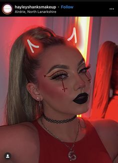 Hallowen Schminke, Nem Halloween Makeup, Devil Makeup Halloween, Maquillage Halloween Simple, Demon Makeup, Makeup Clown, Devil Makeup, Halloweenský Makeup, Holloween Makeup