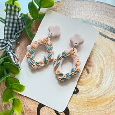 Handmade Dangles Quirky Clay Earrings, Polymer Clay Bee Earrings, Clay Building, Clay Embroidery, Earring Inspo, Butterfly Earrings Gold, Oval Stud Earrings, Polymer Earrings, Clay Inspiration