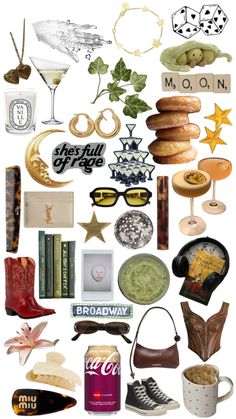 a collage of various items that are grouped together