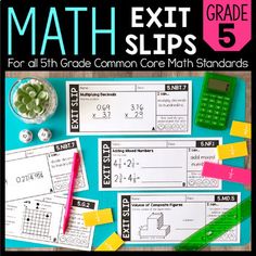 an exit slips for 3rd grade common core math standards