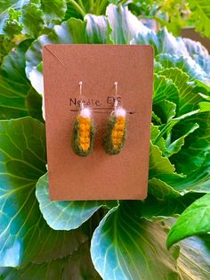 This sounds a little corny but we adore these Corn Earrings! Just hold the butter...heehee. Felted Earrings, My Best Friend's Birthday, Best Friend Birthday, Friend Birthday, Corn, Dark Green, Butter, Jewelry Earrings Dangle, Etsy Earrings