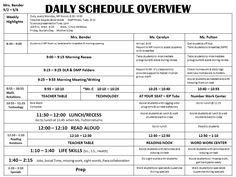 the daily schedule is shown with dates for each school's upcoming classes and schedules