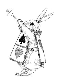 a drawing of a rabbit in a coat