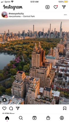 an aerial view of new york city and the river