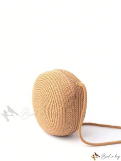 Bird in Bag - Womens Woven Rattan Shoulder Bag - Perfect for Summer Beach Travel Circle Bag, Woven Rattan, Beach Travel, Bird In Bag, Color Khaki, Beach Trip, Summer Beach, Shoulder Bag, Travel