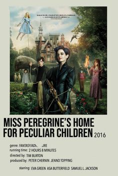 the poster for miss peregrine's home for peculiar children