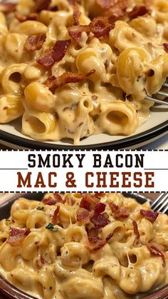 Easy Dinner Recipes: Smoky Bacon Mac & Cheese Mac And Cheese With Hotdogs, Creamy Bacon Mac And Cheese Recipe, Bacon Recipe Ideas, Best Bacon Mac And Cheese Recipe, Homemade Bacon Mac And Cheese Recipe, Mac And Cheese Recipe With Bacon, Mac And Cheese With Bacon Recipe, Smoked Bacon Mac And Cheese, Crockpot Bacon Mac And Cheese