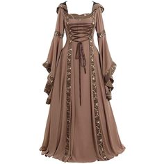 PRICES MAY VARY. Medieval Costume Dress womens Gothic Steampunk Renaissance dress with sleeves casual for weddings plus size long knee length pockets boho long maxi wedding work church Victorian Cosplaydenim linen flowy sleeved formal guest Medieval Costume Dress semi formal Gothic Steampunk Renaissance dress for women emerald green sparkle long plus wedding guest 3/4 size halloween with sleeves western petite fall pockets gold sexy black blue sized evening Victorian Cosplaysleeved skirt split M Costume Viking, Gaun Abad Pertengahan, Gothic Cosplay, Vestidos Retro, Fest Outfits, Long Gown Dress, Medieval Dress, Hooded Dress, Autumn Dress