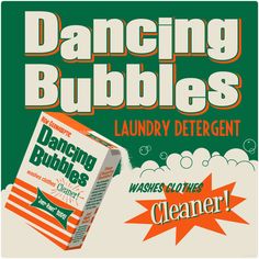 a metal sign with an advertisement for dancing bubbles