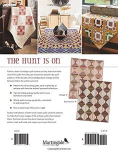 an advertisement for the quilt is on, with pictures of different patterns and colors in it