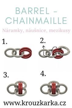 the instructions for how to make a chain bracelet with metal rings and chains on each side