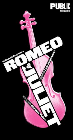 a pink violin with the words,'rome and queen'on it