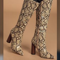 Brand New Brand Name Is Raid Fall Snake Print High Heels, Fitted Snake Print Spring Boots, Fitted Snake Print Boots For Spring, Trendy Boots, Vegan Boots, Pointed Toe Boots, Stylish Boots, Cool Boots, Black Leather Boots