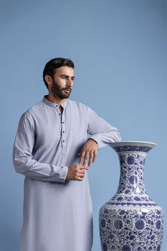 Republic steel blue kurta for men Steel Grey, Color Lines, Steel Blue, Tan Color, Band