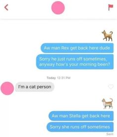 two texts that are being used to describe someone's love for their dog and cat