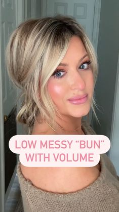 Bun With Volume, Dressy Ponytail, Messy Ponytail Hairstyles, Low Messy Buns, Simple Beauty Tips, App Log, Easy Hairstyles Quick, Ponytail Hairstyles Easy