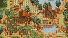 Stardew Layout, Stardew Farm, Cottagecore Farm, Stardew Farms, Forest Farm, Stardew Valley Layout, Stardew Valley Farms, No One Asked, Base Building