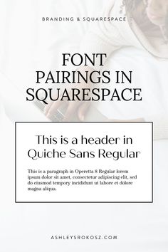 the front page of an article about font pairings in squarespace