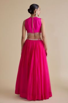 Buy Pink Silk Organza Embroidery Cutdana Round Sequin Embellished Blouse And Skirt Set For Women by Keith Gomes Online at Aza Fashions. Embellished Georgette Skirt For Reception, Embellished Georgette Skirt For Party, Bollywood Style Embellished Party Skirt, Sleeveless Pink Choli With Sequins, Pink Sleeveless Sequined Choli, Festive Embellished Georgette Skirt, Designer Sleeveless Hand Embellished Dress, Pink Sleeveless Embellished Choli, Sleeveless Hand Embellished Party Wear Choli