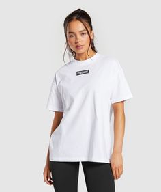 Gymshark Block Oversized T-Shirt - White Rest Day, New Kids On The Block, Milk Makeup, Kids On The Block, Oversized Silhouette, Ribbed Neckline, Oversized T Shirt, T Shirt Women, The Block