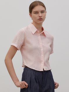 Editor's notesTRIP LE SENS' stylish and trendy cropped-length shirt is made of pleats fabric with a breathable and comfy fitting.- Button closure- Regular collar- Pleats fabric- Cropped length- Breathable and comfy fabricMeasurements(in.)S/M- Length: 18.89 / 19.29 in.- Shoulder: 14.96 / 15.74 in.- Chest: 18.11 / 18.89 in.- Sleeve: 7.08 / 7.48 in.Model infoMan - 6'03 Fitting size LWoman - 5'64 Fitting size MComposition & Care- 80% Polyester, 20% Nylon- Dry cleaning- Do not tumble dry- Do not bleach- Iron at low temperature with clothDesigner- by TRIP LE SENS Classic Cropped Short Sleeve Shirt For Work, Classic Short Sleeve Cropped Shirt For Work, Classic Cropped Summer Shirt, Chic Summer Cropped Shirt With Buttons, Chic Fitted Cropped Shirt With Short Sleeves, Chic Cropped Shirt With Buttons For Summer, Classic Cropped Shirt With Short Sleeves, Classic Collared Cropped Shirt For Summer, Chic Fitted Short Sleeve Cropped Shirt