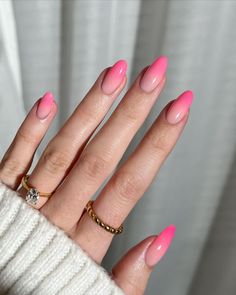 Glamorous Birthday, January Nail Designs, January Nails, Pink Ombre Nails, Spring Nail Trends, Hot Pink Nails, Pink Nail, Pastel Nails, Birthday Nails