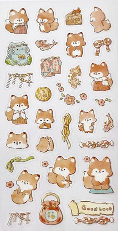 an assortment of stickers with animals on them