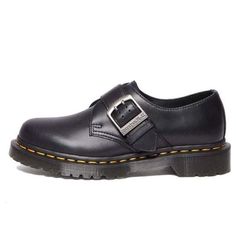 Dr. Martens 1461 Buckle Pull Up Leather Oxford Shoes 'Black' 31040001 Casual Black Monk Strap Shoes, Classic Black Monk Strap Shoes With Round Toe, Black Leather Monk Strap Shoes With Metal Pin Buckle, Black Leather Shoes With Buckle Closure And Plain Toe, Classic Black Monk Strap Shoes With Closed Toe, Leather Oxford Shoes, Pull Up, Pull Ups, Stylish Sneakers