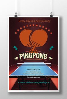 a ping pong tournament poster is hanging on the wall