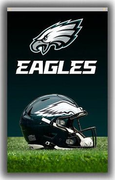 the philadelphia eagles football helmet is sitting on the field