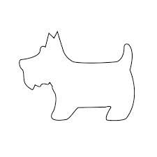 the outline of a dog is shown on a white background, and it appears to be cut out from paper