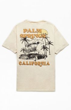 Take on your next adventure in fresh new destination tees like the Dare Racing T-Shirt. This relaxed-fitting tee is complete with short sleeves, a crew neckline, and custom graphics at the left chest and back.


	Solid color tee
	Short sleeves
	Crew neckline
	Custom graphics
	Standard fit
	Machine washable Vintage Palm Springs, The Dare, Pacsun Mens, Spring T Shirts, Travel Tees, Palm Springs California, Drop Shoulder Tee, Custom Graphics, Top Graphic Tees