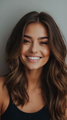 Hair Goals for the Season: 15 Fall Balayage Ideas to Consider - Inspire Inlet Sun Kissed Balayage Brunettes Dark Brown, Brunette Hair For Brown Eyes, Cute Brown Haircuts, Best Hair Color For Brown Eyes Brunettes, Medium Brown Hair Styles, Brunette Babylights Sun Kissed, Brunette Color Palette, Earthy Brown Hair, Best Hair For Brown Eyes