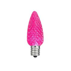 a pink light bulb on a white background