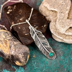 Long chain Necklace with Feather Turquoise pendant and western style engraving. Made of sterling silver. Metal: Solid sterling silver Pendant size: 50x12mm Necklace length: 50-55cm Gemstone: Turquoise Gemstone color: Turquoise ✈ Free Shipping (USPS) 🎁 Free Gift Box ↻ 60 Days Return ⌛ 24 Handling Time ** GET 15% OFF COUPON ** Visit 👉 boho-magic.com/join Join and get coupons, exclusive offers, updates, and more surprises! ** ALSO IN OUR SHOP ** Shop▸ https://etsy.me/2rT0tbC Most Loved▸ https://e Western Silver Engraved Necklaces, Western Style Silver Engraved Necklace, Western Style Engraved Silver Necklace, Western Style Silver Pendant Necklace, Silver Western Style Pendant Necklace, Bohemian Sterling Silver Engraved Necklaces, Bohemian Engraved Turquoise Necklaces, Western Style Silver Turquoise Necklace As Gift, Bohemian Sterling Silver Etched Necklaces