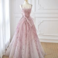 Pink Sexy A-Line Evening Dresses 2024 - Beaded Spaghetti Strap Gowns for Women's Party Gaun Tulle, Prom Dress Pink, Pink Evening Dress, A Line Evening Dress, Prom Dress Inspiration, فستان سهرة, Fairytale Dress, Pink Prom Dresses, Pink Tulle