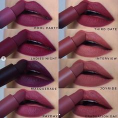 Huda Beauty Lipstick Swatches, New Lipstick Shades, Maquillage Kylie Jenner, Huda Beauty Lipstick, Trendy Lipstick, Matte Make Up, Lip Color Shades, Mauve Lipstick