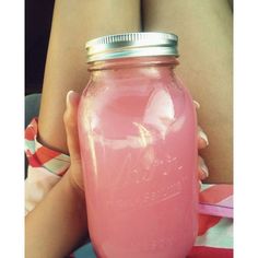 an instagram page with a pink drink in a jar on the bottom right hand corner