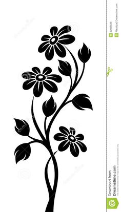 a black and white flower design on a white background stock photo - image 397984