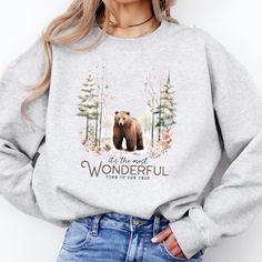 Christmas bear sweatshirt, Nature scene, Women's holiday sweater, Cottagecore vibe, Chic winter, Gift for nature lover, Holiday gift, Holiday season top, Trendy sweatshirt, Gift for mom, Gift for daughter, Gift for wife, Gift for Teen, Gift for grandmother, Gift for sister, Gift for Aunt, Gift for coworker At ATTA TOOD, we offer a wide range of tees - from faith-based to family, funny, holiday, and beyond. Our faith is the foundation of our shop, but let's be real... we love to sprinkle in a lit Cozy Holiday Sweatshirt For Fall, Cozy Fall Sweatshirt Gift, Cozy Sweatshirt For Holiday And Fall, Cozy Sweatshirt For Fall Gift, Cozy Fall Holiday Sweatshirt, Cozy Sweatshirt For Fall Holiday, Cozy Sweatshirt For Fall, Cozy Fall Sweater Gift, Cozy Sweater For Fall Gift