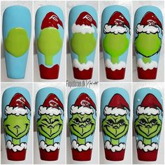 [Reklame] 𝐒𝐚𝐧𝐭𝐚 𝐜𝐥𝐚𝐮𝐬 🎅🏻 What is your Christmas with this year ? #nails #acrylicnails #naildesigns #nailideas #nailart #nailartist… | Instagram O Grinch, Xmas Nail Designs, Nail Art Noel, Christmas Nail Art Easy, Santa Nails, Xmas Nail Art, Nail Drawing, Nail Designs Tutorial, Diy Acrylic Nails