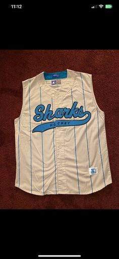 a baseball jersey with the words sharks on it