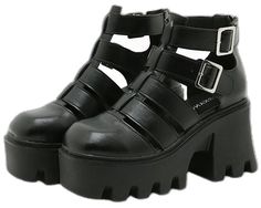 Egirl Clothes, Gothic Punk, Women Sandals, Casual Sandals, Block Heels, Belts, Womens Sandals, Casual Shoes, Heel Height