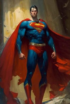 a painting of a man dressed as superman